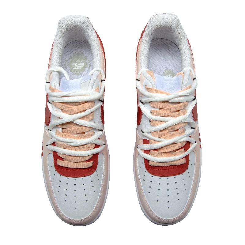 [Custom Red mark]  Air Force 1 Skateboarding Shoes Women's Low-top Red