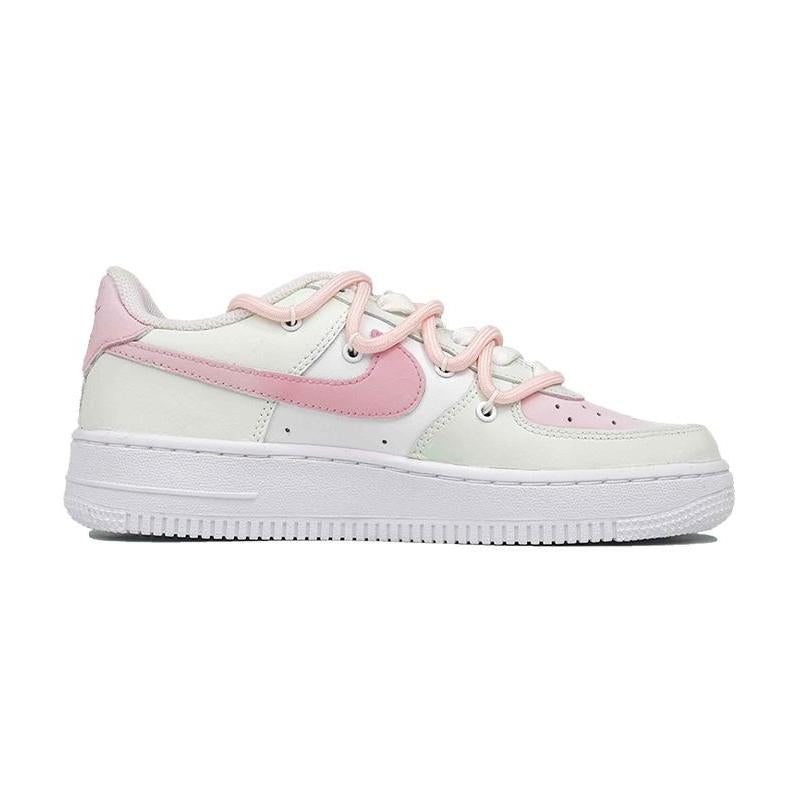 [Custom Women's blue cherry blossom pinkish-green]  Air Force 1 Skateboarding Shoes Women's