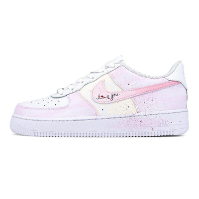 [Custom Secret Love words]  Air Force 1 Skateboarding Shoes Women's Low-top White