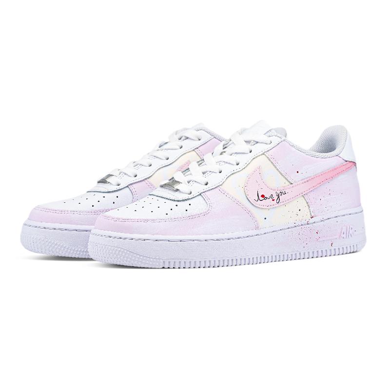 [Custom Secret Love words]  Air Force 1 Skateboarding Shoes Women's Low-top White