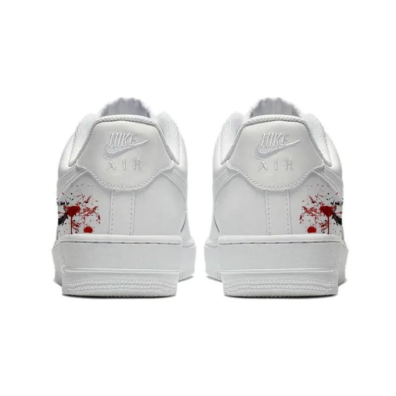 [Custom Red restricted area]  Air Force 1 Kids' Skateboarding Shoes Grade School
