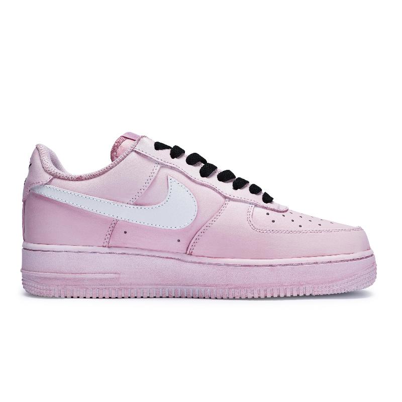 [Custom Strawberry Bow]  Air Force 1 Skateboarding Shoes Women's Low-top Black/pink