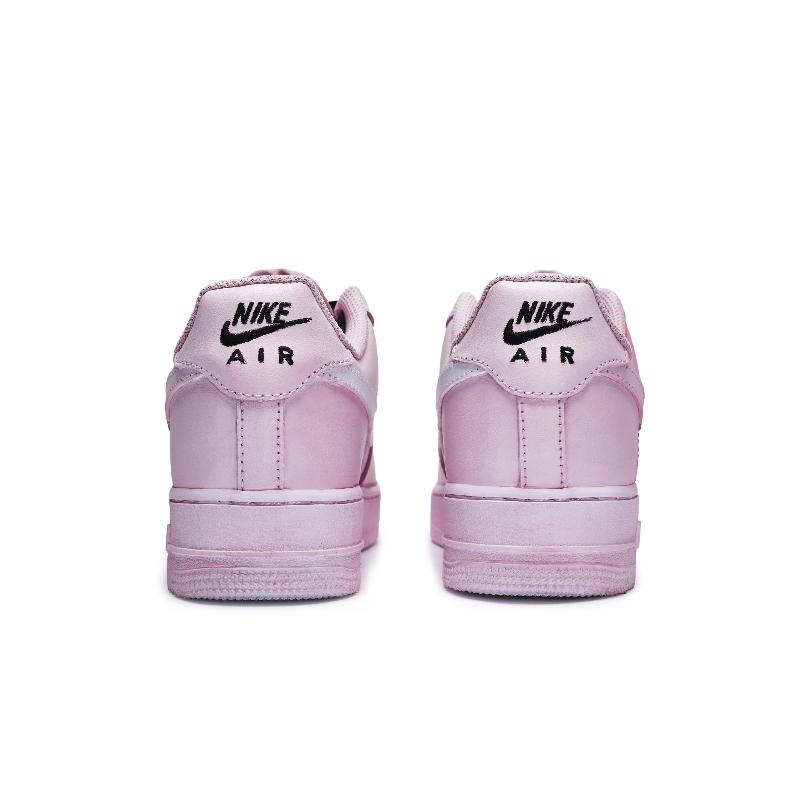 [Custom Strawberry Bow]  Air Force 1 Skateboarding Shoes Women's Low-top Black/pink