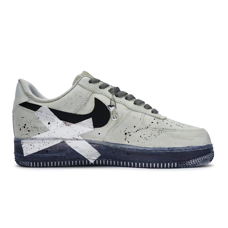 [Custom Diary of a Woman's Escape]  Air Force 1 Skateboarding Shoes Women's Low-top Grey/black