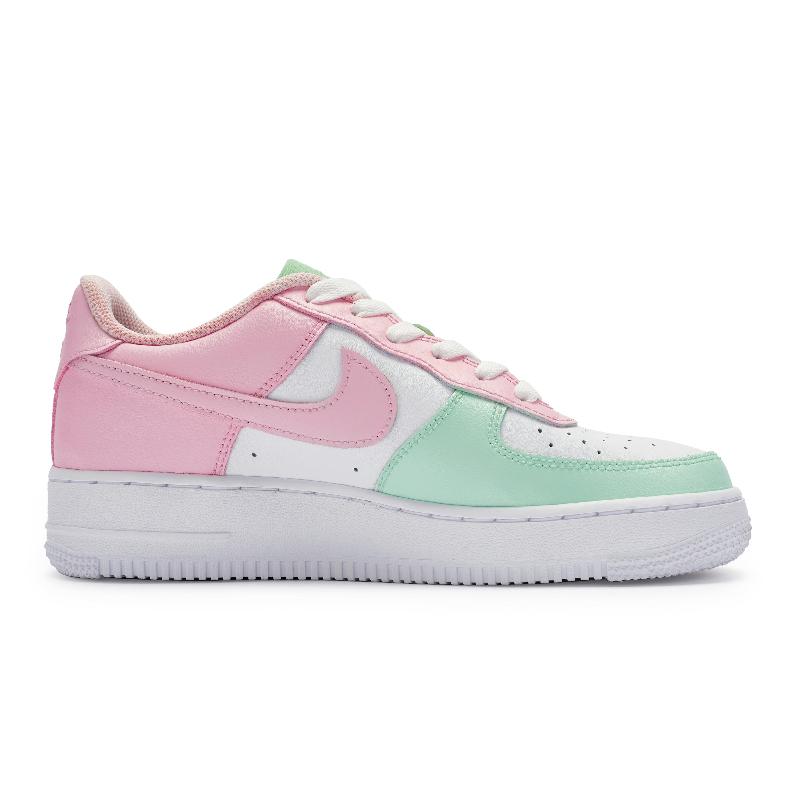 [Custom Lime And Peach]  Air Force 1 Skateboarding Shoes Women's