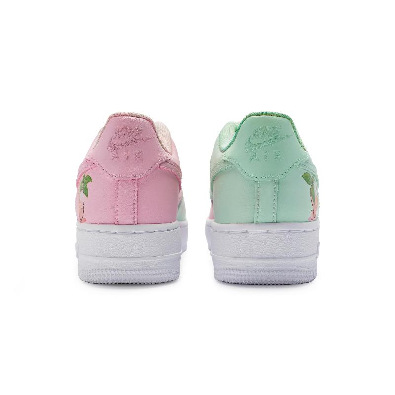 [Custom Lime And Peach]  Air Force 1 Skateboarding Shoes Women's