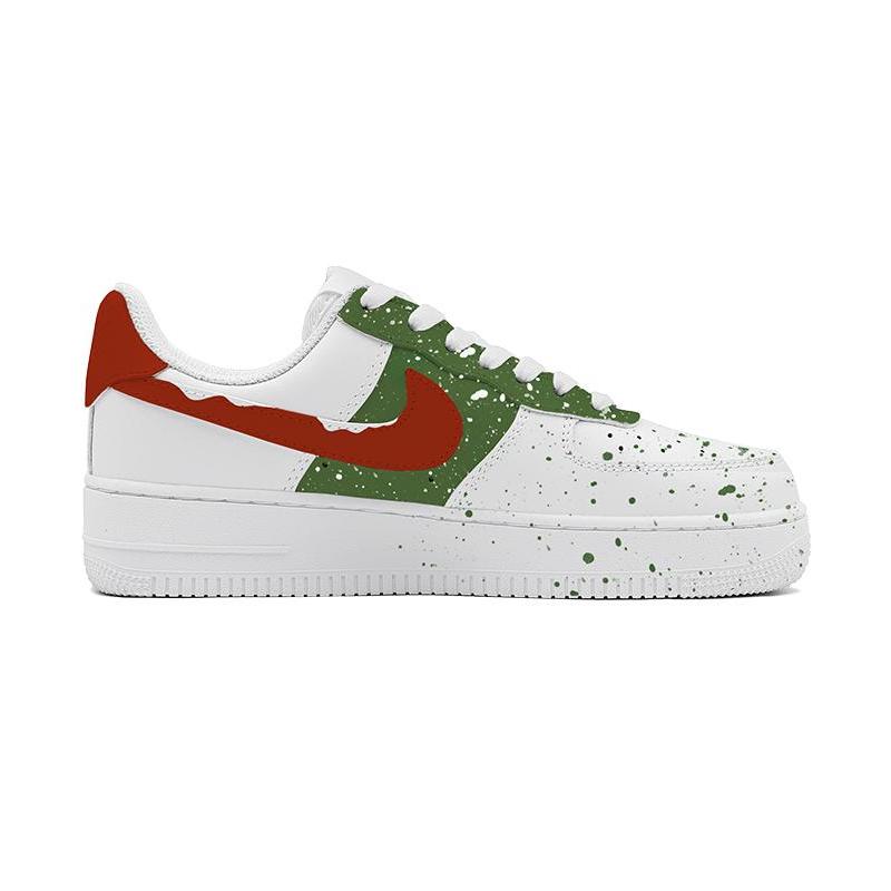 [Custom Christmas Snowy Night]  Air Force 1 Skateboarding Shoes Women's Low-top White