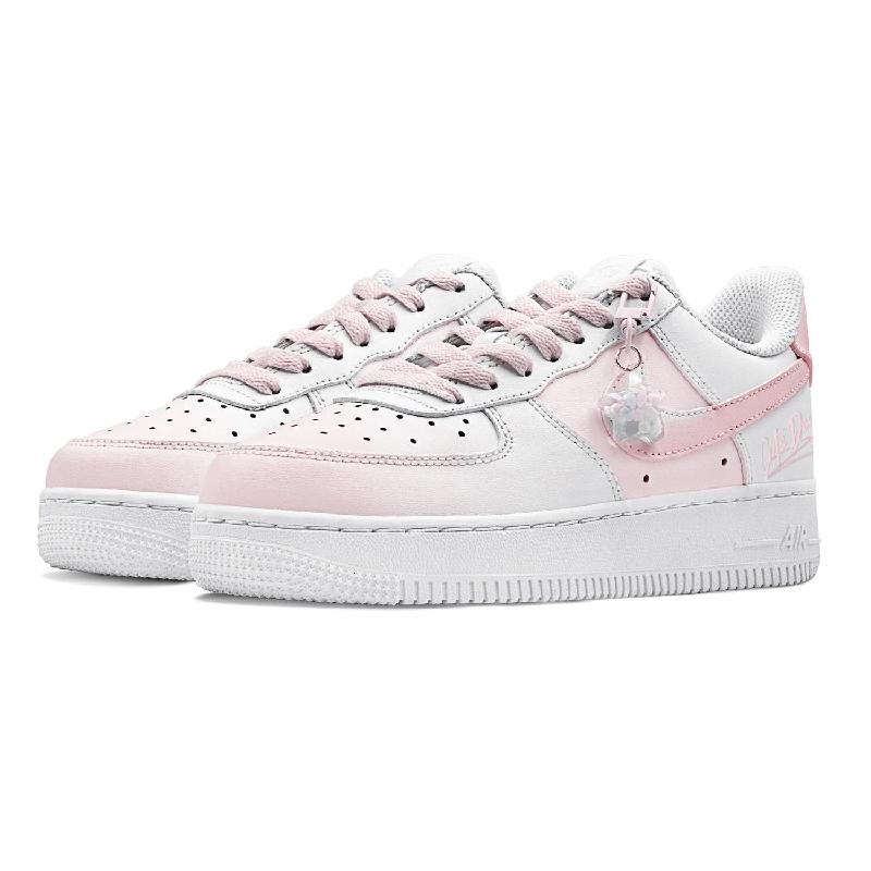 [Custom Summer Peach Peach]  Air Force 1 Skateboarding Shoes Women's Low-top Pink/white