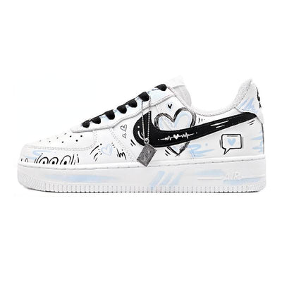 [Custom Blue Explosive Bingo]  Air Force 1 Skateboarding Shoes Women's