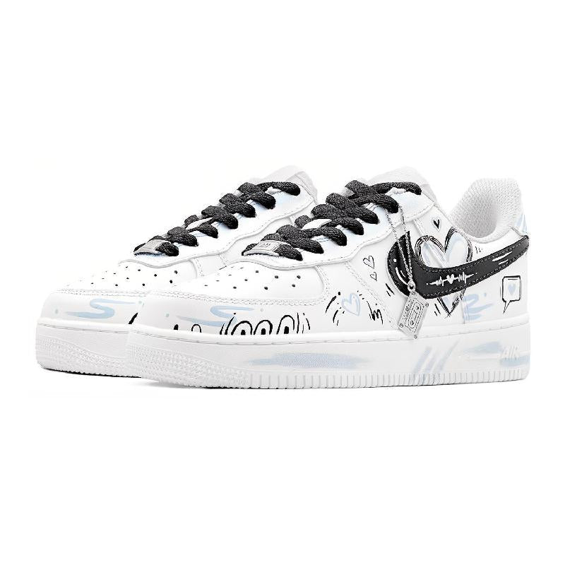 [Custom Blue Explosive Bingo]  Air Force 1 Skateboarding Shoes Women's
