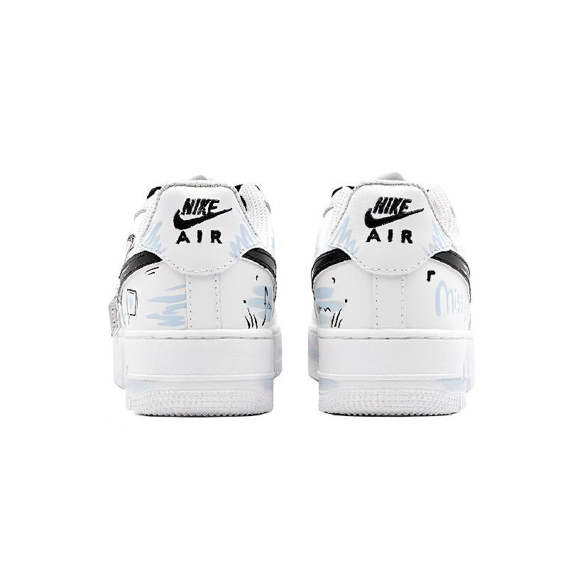 [Custom Blue Explosive Bingo]  Air Force 1 Skateboarding Shoes Women's