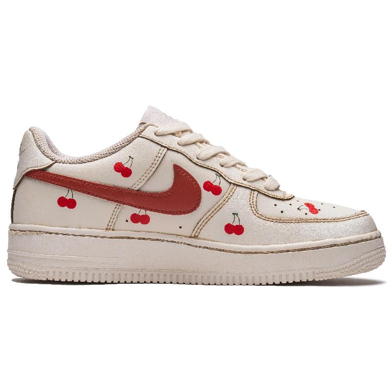 [Custom Coffee dyed cherries]  Air Force 1 Kids' Skateboarding Shoes Grade School