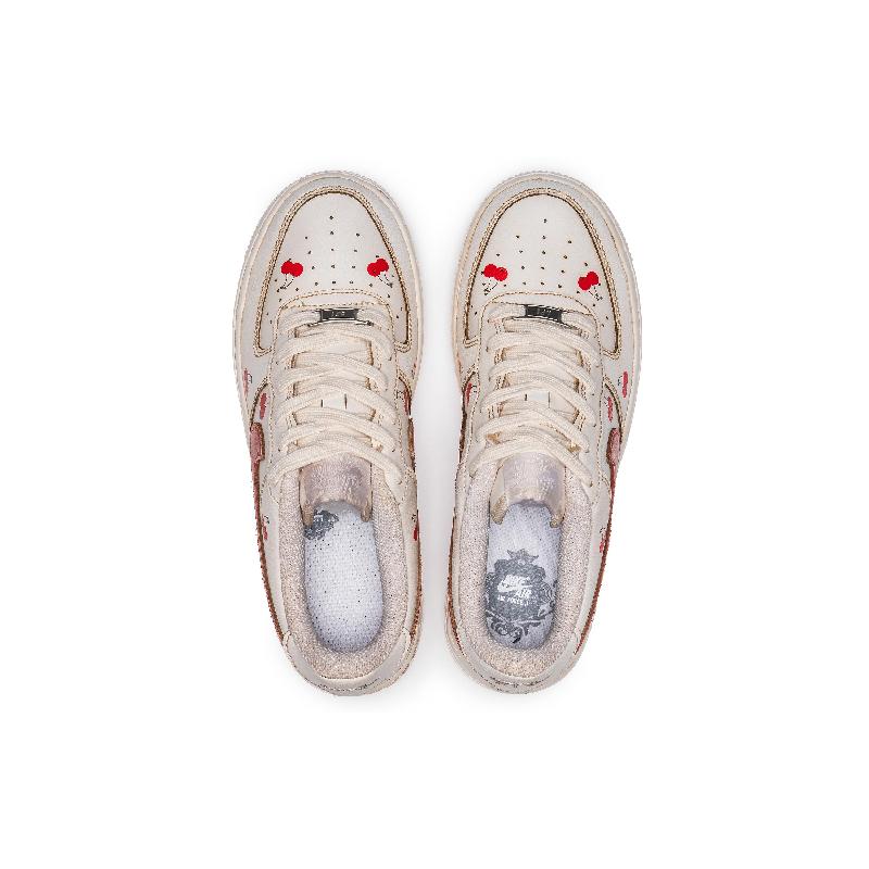 [Custom Coffee dyed cherries]  Air Force 1 Kids' Skateboarding Shoes Grade School