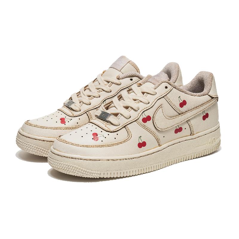 [Custom Women's coffee dyed with cherries]  Air Force 1 Skateboarding Shoes Women's