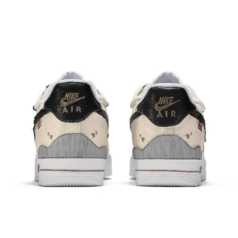 [Custom Enter the wild]  Air Force 1 Skateboarding Shoes Women's Low-top Brown/Green