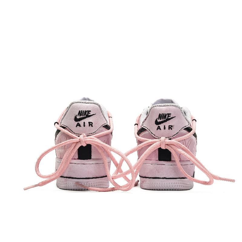 [Custom Mianmian]  Air Force 1 Skateboarding Shoes Women's Low-top Pink/Black