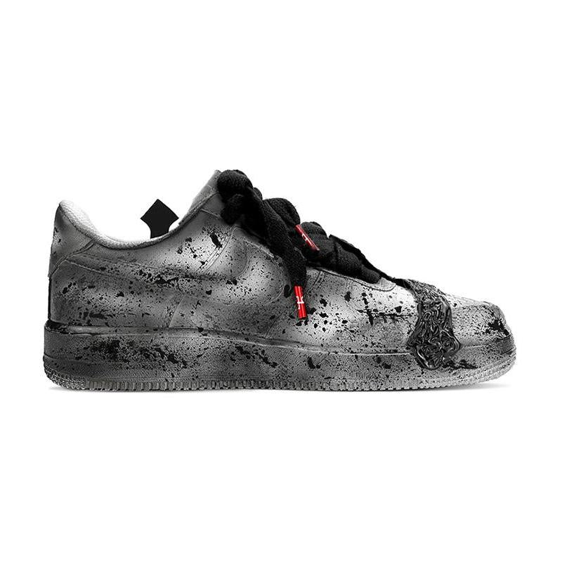 [Custom Women's cross in black and grey]  Air Force 1 Skateboarding Shoes Women's