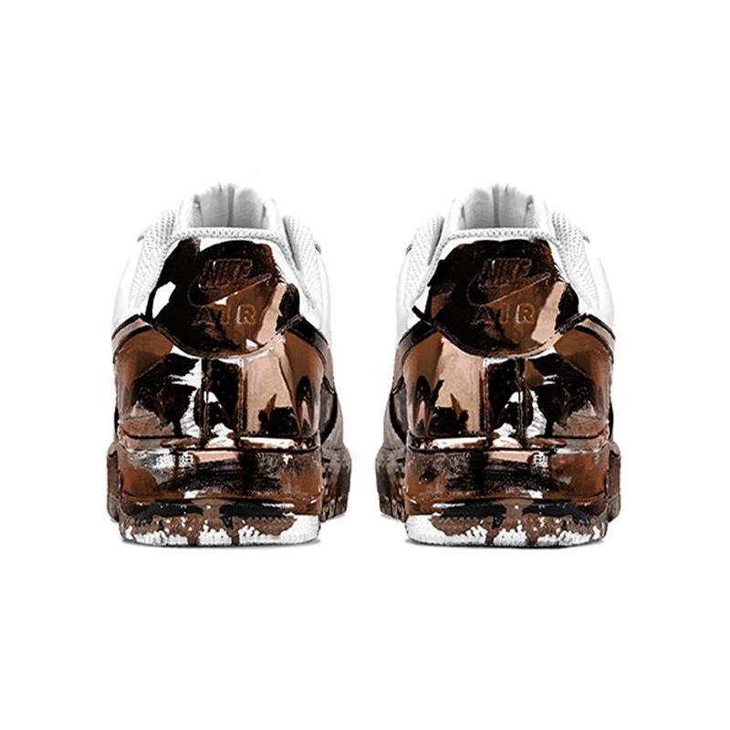 [Custom Women's ink-wash painting]  Air Force 1 Skateboarding Shoes Women's Low-top Brown/Black