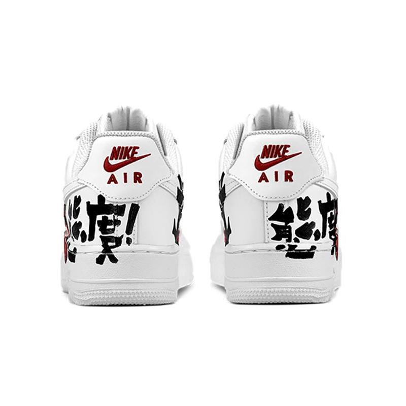 [Custom The female super villain clown is black and red]  Air Force 1 Skateboarding Shoes Women's Low-top Black/white/red