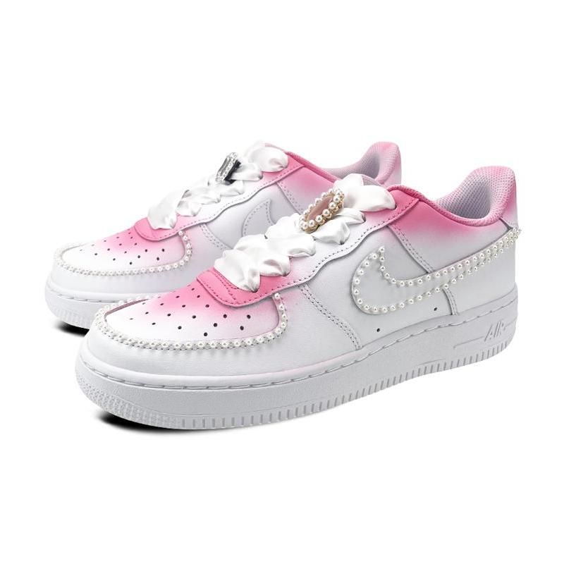 [Custom 520 Girls' Blush For Girls]  Air Force 1 Skateboarding Shoes Women's