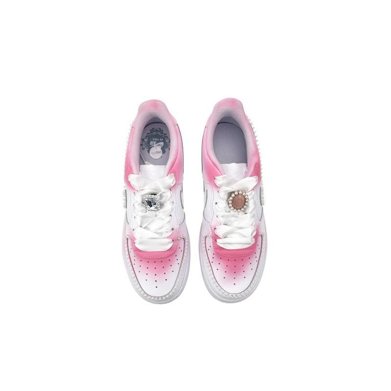 [Custom 520 Girls' Blush For Girls]  Air Force 1 Skateboarding Shoes Women's