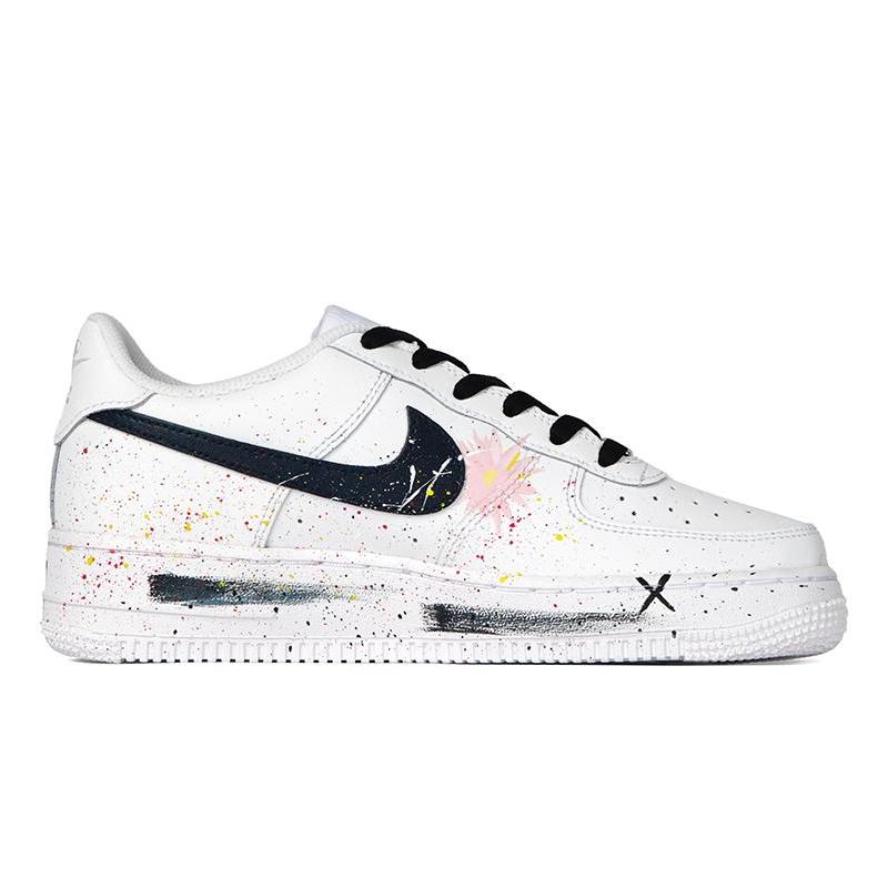 [Custom Women's spray-painted attitude sneakers in white]  Air Force 1 Skateboarding Shoes Women's