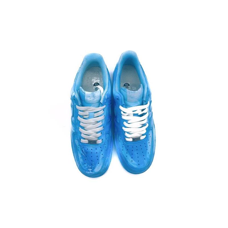 [Custom Women's dyed, scratched and aged blue Air force]  Air Force 1 Skateboarding Shoes Women's Low-top Blue
