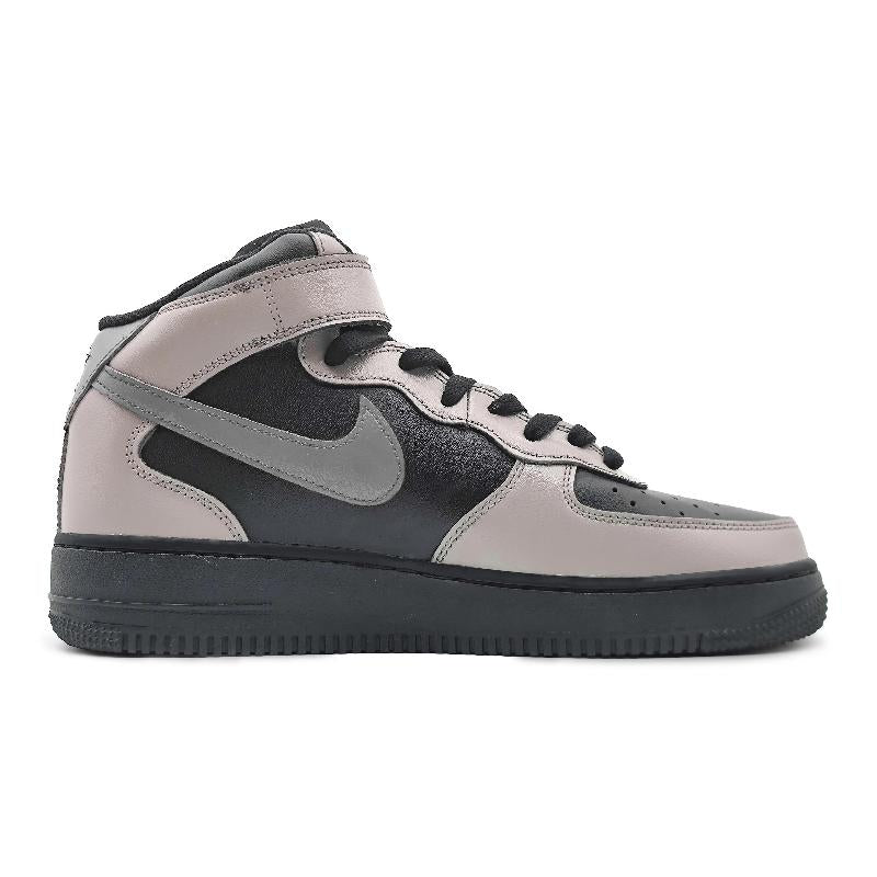[Custom "Unyielding in battle, sand, powder and dust ]  Air Force 1 Skateboarding Shoes Women's Mid-top Black/grey