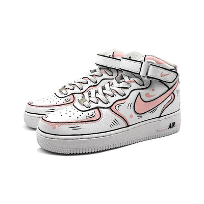[Custom Dynamic 2D pink and grey for women]  Air Force 1 Skateboarding Shoes Women's