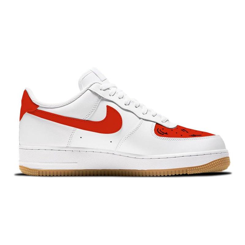 [Custom The Chinese team]  Air Force 1 Skateboarding Shoes Men Low-top Red/white
