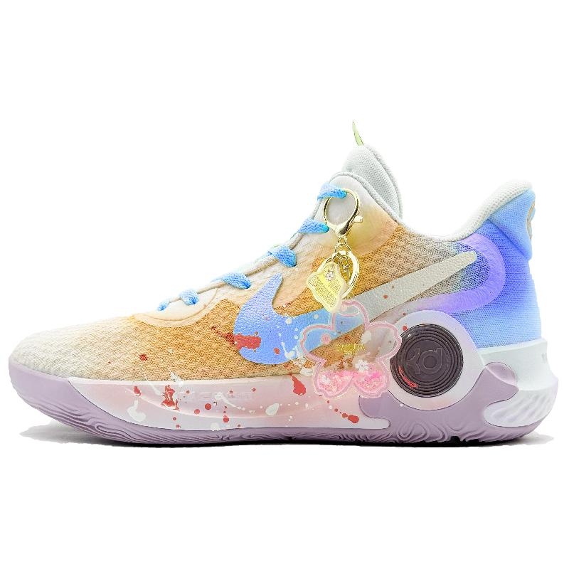 [Custom Leaves Scatter Golden]  KD Trey 5 IX Vintage Basketball Shoes Unisex Low-top Yellow