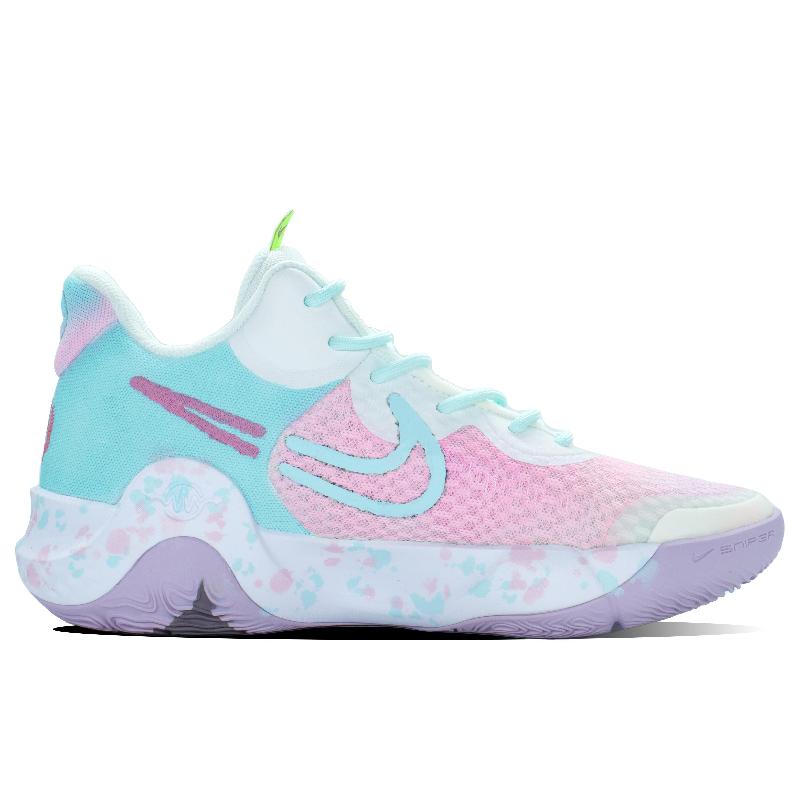 [Custom Passionate ink splashing]  KD Trey 5 IX Basketball Shoes Unisex Mid-Top Blue/Pink