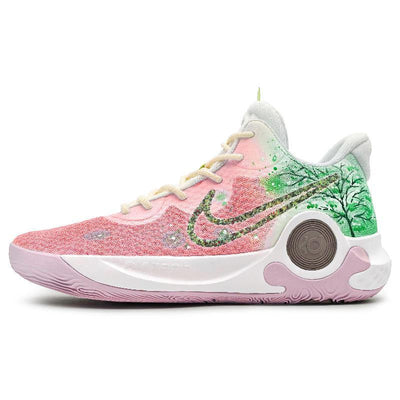 [Custom Four-season Cherry Blossoms]  Trey 5 Vintage Basketball Shoes Unisex Mid-top Red/Pink/Green