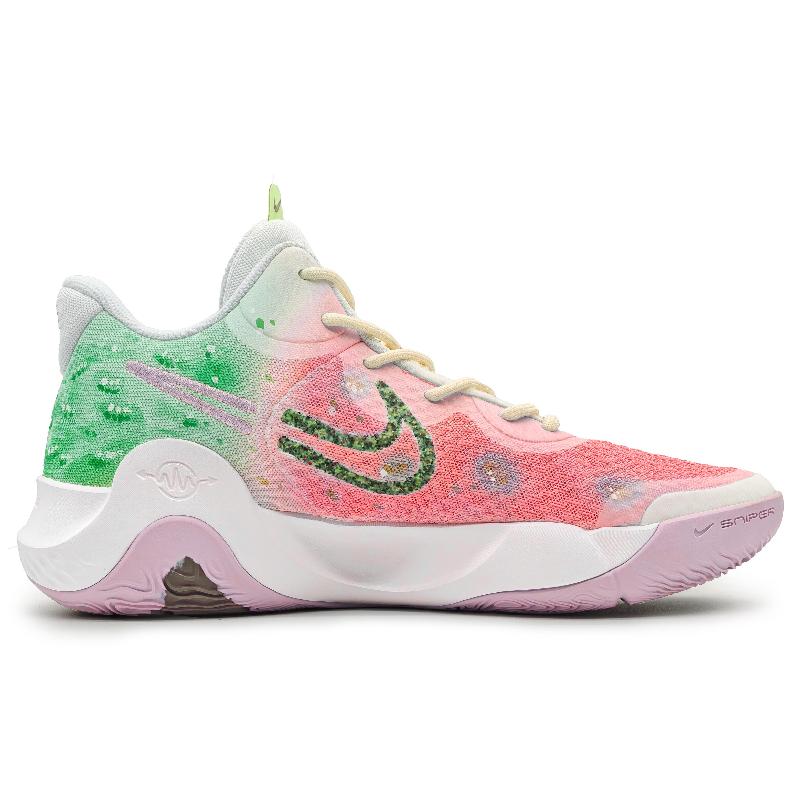[Custom Four-season Cherry Blossoms]  Trey 5 Vintage Basketball Shoes Unisex Mid-top Red/Pink/Green
