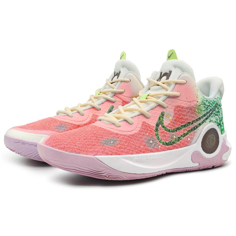 [Custom Four-season Cherry Blossoms]  Trey 5 Vintage Basketball Shoes Unisex Mid-top Red/Pink/Green