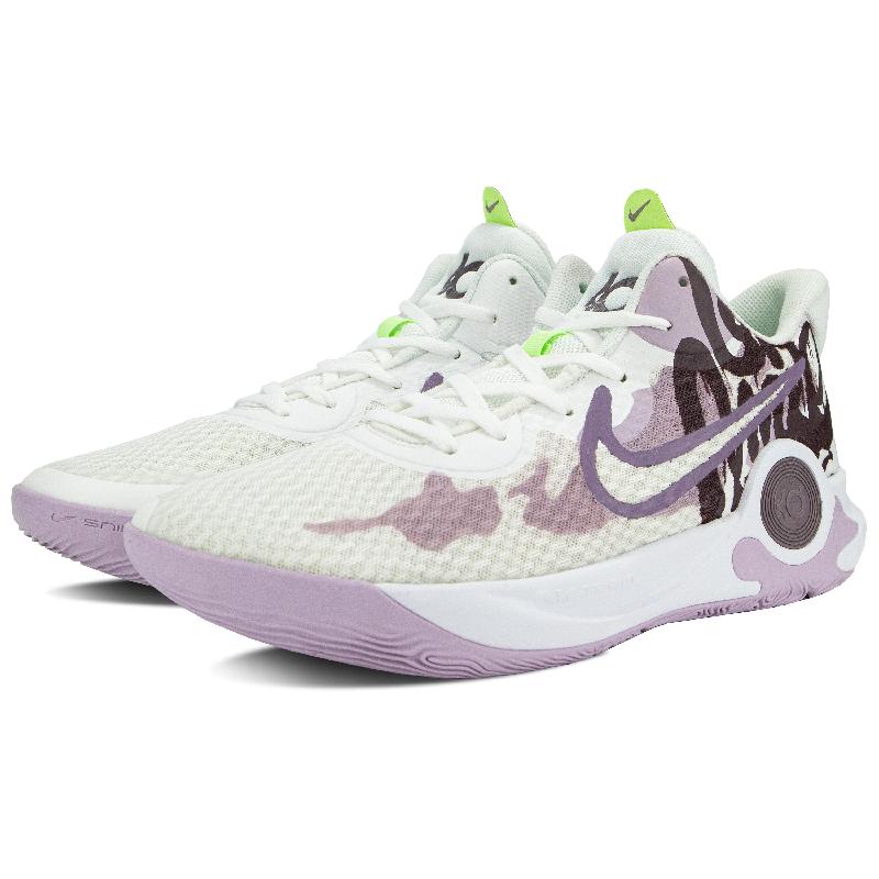 [Custom The streets are lively]  Trey 5 Vintage Basketball Shoes Unisex Mid-top Purple/white