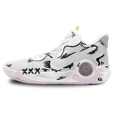 [Custom Two-dimensional grey]  KD Trey 5 IX Vintage Basketball Shoes Unisex Mid-top White/Black