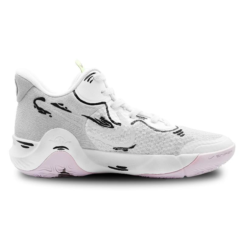 [Custom Two-dimensional grey]  KD Trey 5 IX Vintage Basketball Shoes Unisex Mid-top White/Black