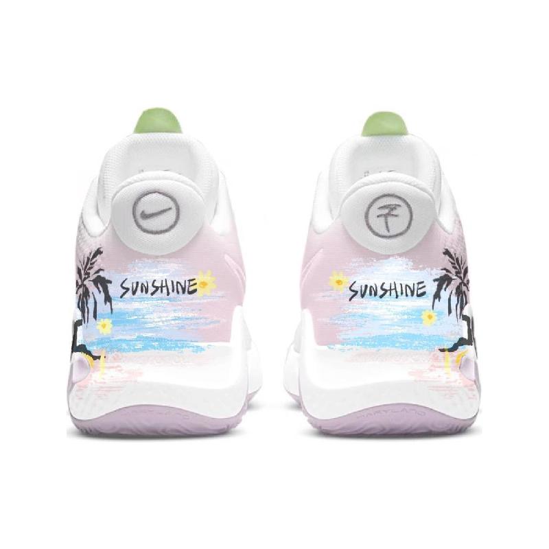 [Custom Pink moment]  KD Trey 5 IX Vintage Basketball Shoes Men Low-top White/pink