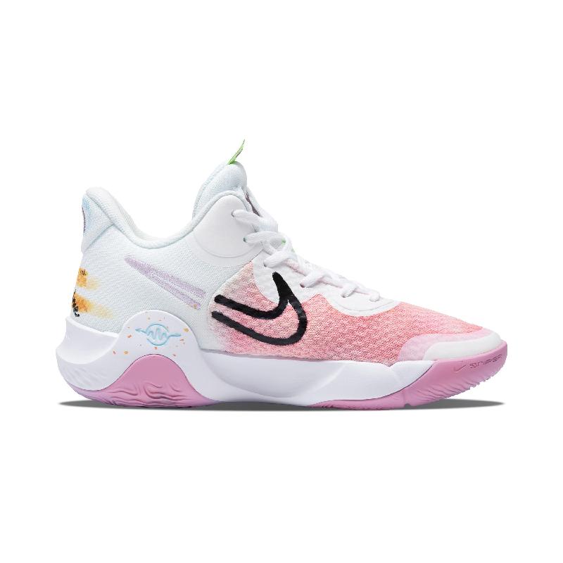 [Custom Pink Flame Encounter]  KD Trey 5 IX Vintage Basketball Shoes Unisex Mid-top White/pink