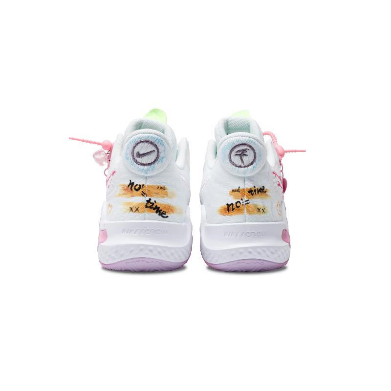 [Custom Pink Flame Encounter]  KD Trey 5 IX Vintage Basketball Shoes Unisex Mid-top White/pink