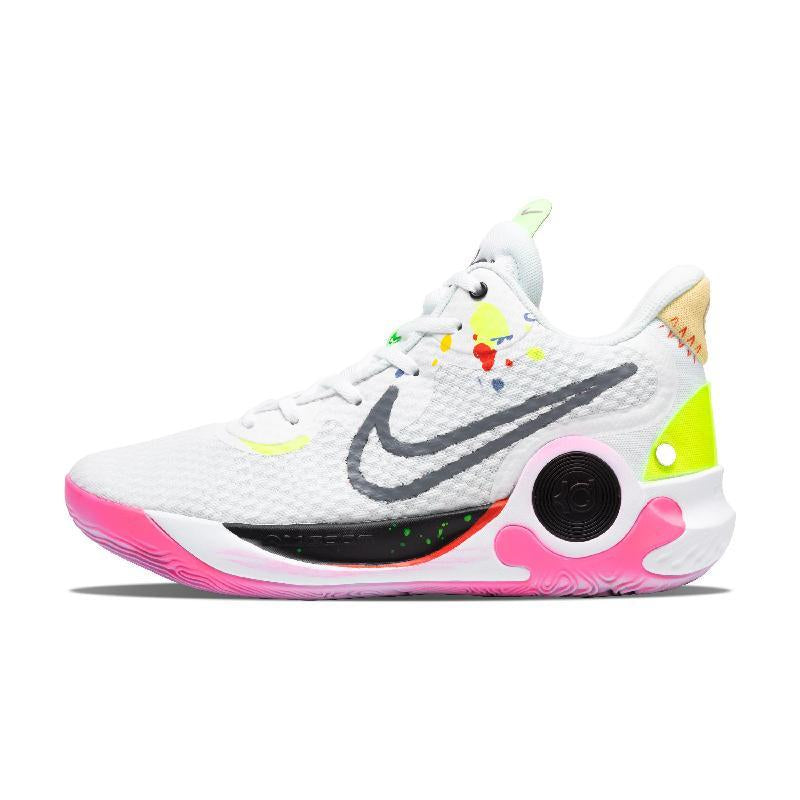 [Custom Neon District]  KD Trey 5 IX Vintage Basketball Shoes Unisex Mid-top White/pink