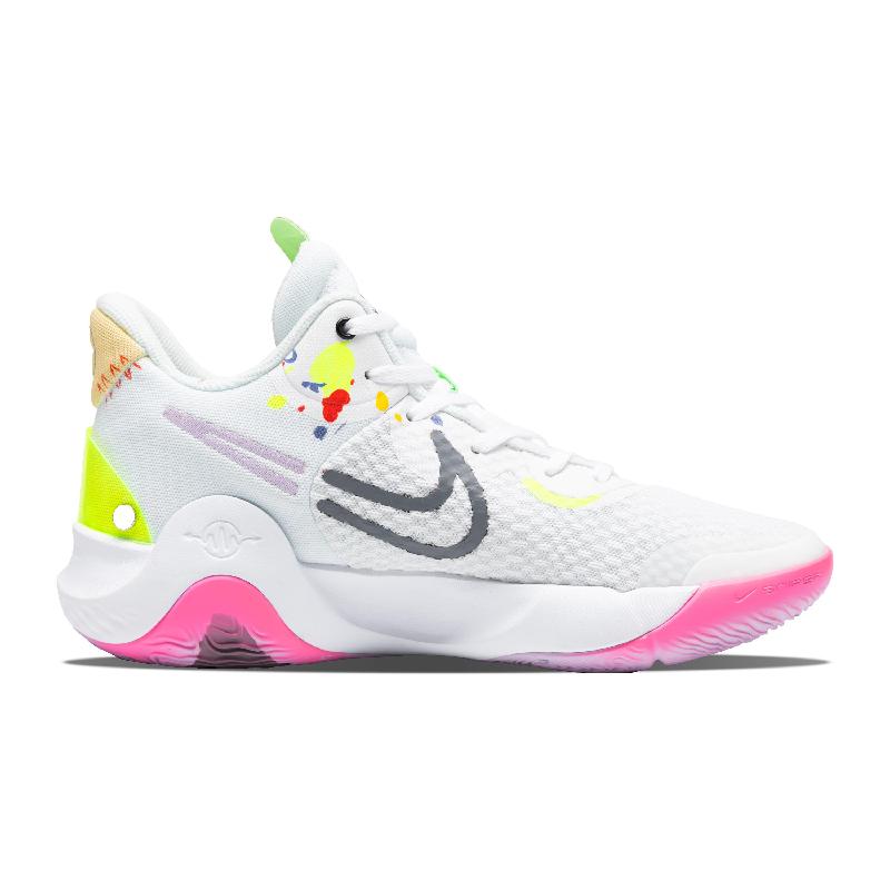 [Custom Neon District]  KD Trey 5 IX Vintage Basketball Shoes Unisex Mid-top White/pink