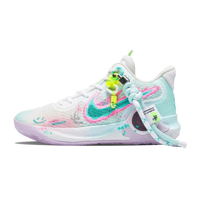 [Custom Smiley Face Soda]  KD Trey 5 IX Vintage Basketball Shoes Unisex Low-top Pink-green-white