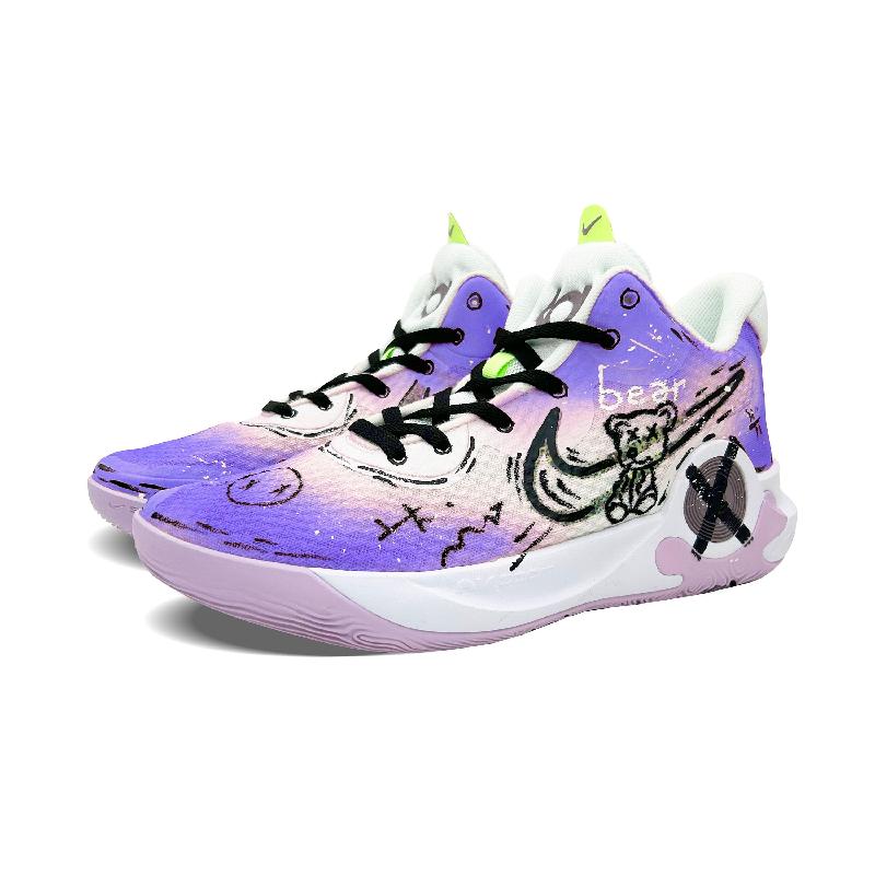 [Custom Ursa purpurea]  KD Trey 5 IX Vintage Basketball Shoes Unisex Mid-Top Purple