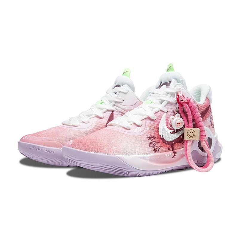 [Custom Shining Star]  KD Trey 5 IX Vintage Basketball Shoes Unisex Mid-top Pink/white
