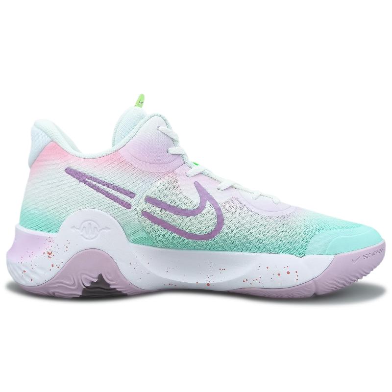 [Custom The same settlement interface for both men and women]  Trey 5 Vintage Basketball Shoes Unisex Mid-top Pink/green/purple