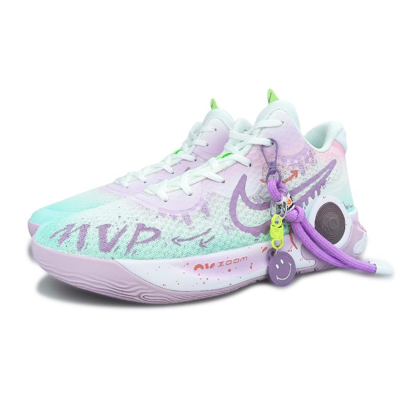 [Custom The same settlement interface for both men and women]  Trey 5 Vintage Basketball Shoes Unisex Mid-top Pink/green/purple