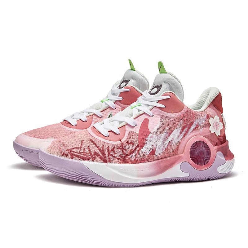 [Custom Fluttering]  KD Trey 5 IX Vintage Basketball Shoes Unisex Mid-top Pink