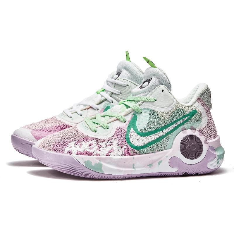 [Custom Misty and hazy]  KD Trey 5 IX Vintage Basketball Shoes Unisex Mid-top Pink/Green